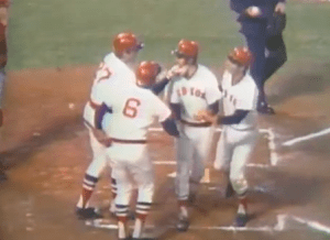 Lynn at home plate after HR in 1st