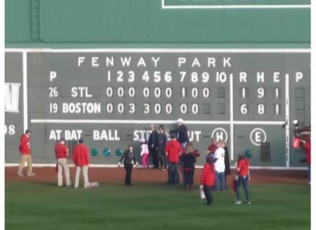 Fenway Scoreboard Final Score 2013 WS Game 6