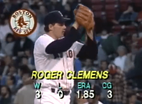 Clemens' April 1986 stats